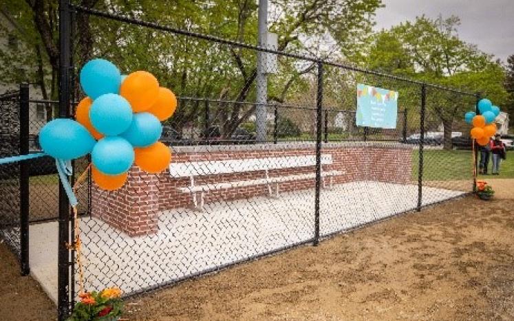 Dugout at Cochituate Field donated by Eliza J. Norton Foundation